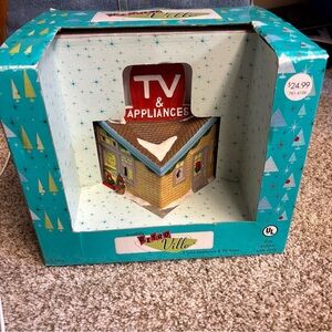 NIB Santa’s Workbench 3 Sons Appliance & TV store light up Christmas house